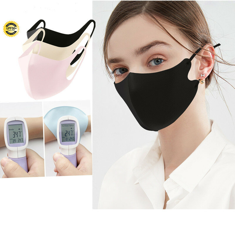 2022 nuova maschera per la protezione solare in seta di ghiaccio estate Unisex sottile protezione solare maschera per bocca tridimensionale antipolvere per adulti respiratore