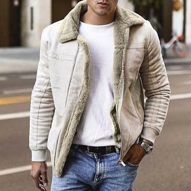 Men Winter Coat Chic Streetwear Autumn Coat Plus Size Heat Retention Men Winter Coat for Daily Wear