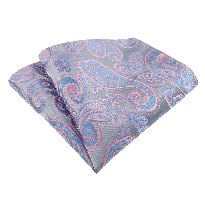 Simple Versatile Man's 25*25CM Pocket Square Paisley Cashew Polyester Handkerchief for Casual Business Wedding Party