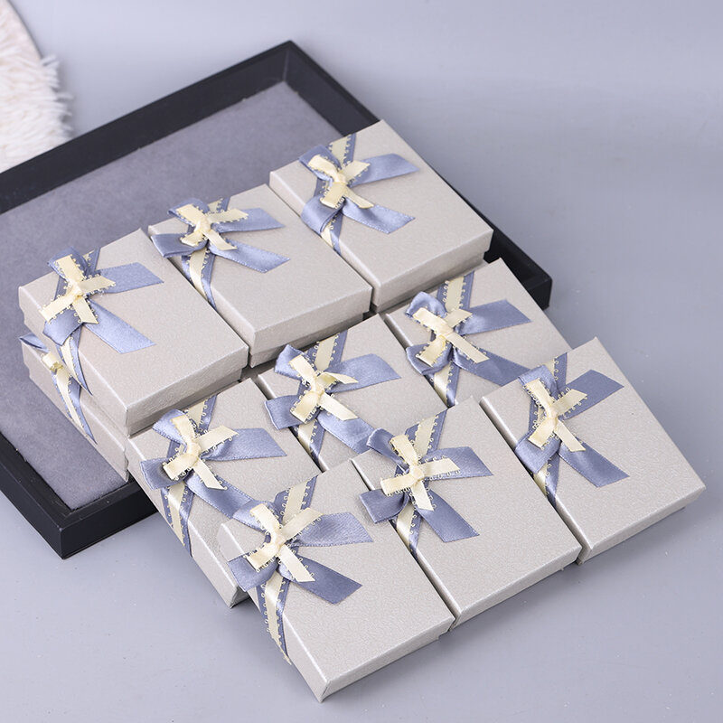 Großhandel 12 teile/los Box Benutzerdefinierte Schmuck Verpackung Box Shiny Rosa Karton Schmuck Box Ohrringe Ring Halskette Geschenk Hochzeit Box