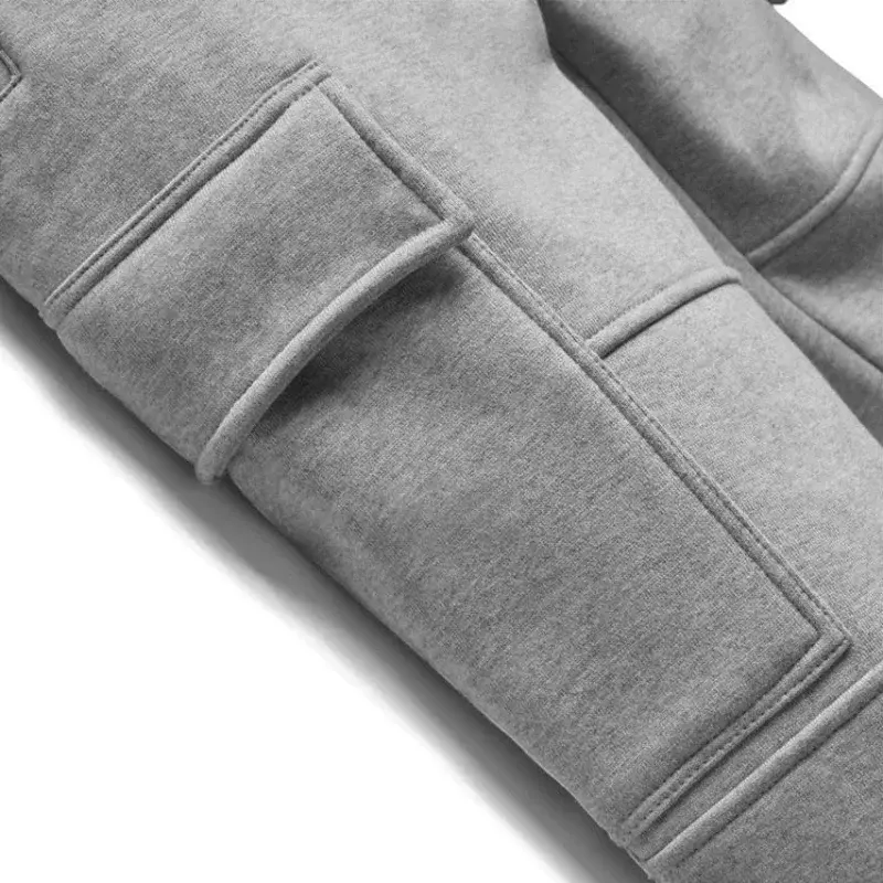 Pantalones Cargo de LICRA para hombre, Joggers ajustados grises, ajuste Regular, informales, Harajuku, alta calidad, estilo coreano, Otoño, nuevo