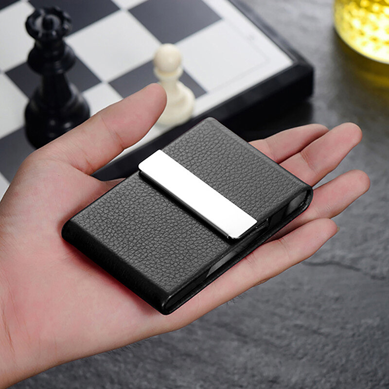 Dompet tempat kartu kredit baru casing anti-maling dengan penutup untuk kartu ID Dompet Mini tempat kartu pintar