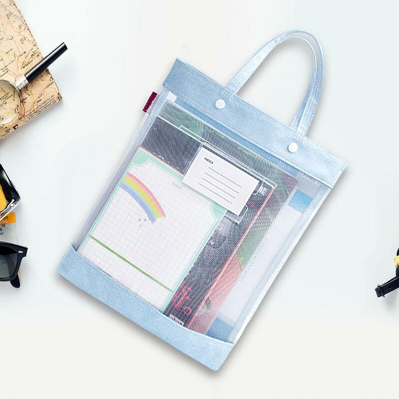 File Holder Organizer Portable Transparent Document Storage Bag with Strong Load-bearing Capacity Handle for File Organization