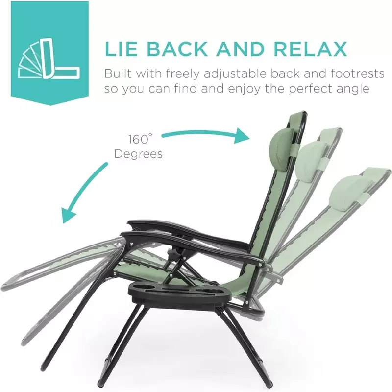 Fauteuil inclinable Gravity avec oreiller et porte-gobelet, fauteuil inclinable