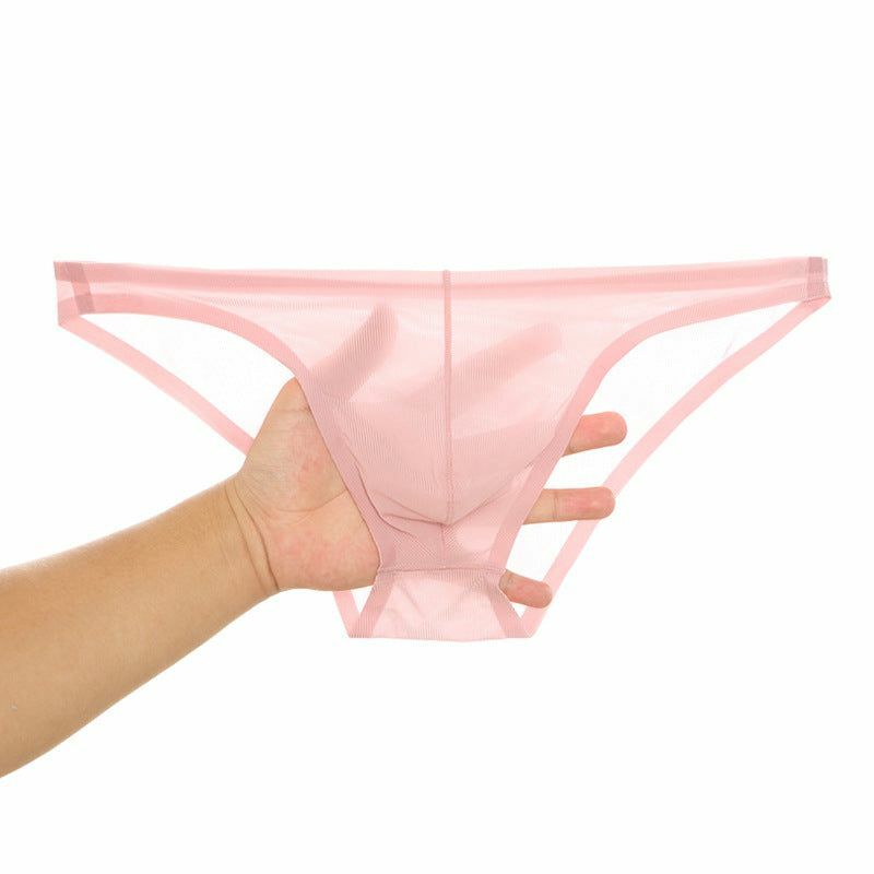 Ice Silk Seamless Ultra-Thin Transparent Sexy Briefs Men Seamless Breathable Panties Pouch Bikini Underwear Jockstrap
