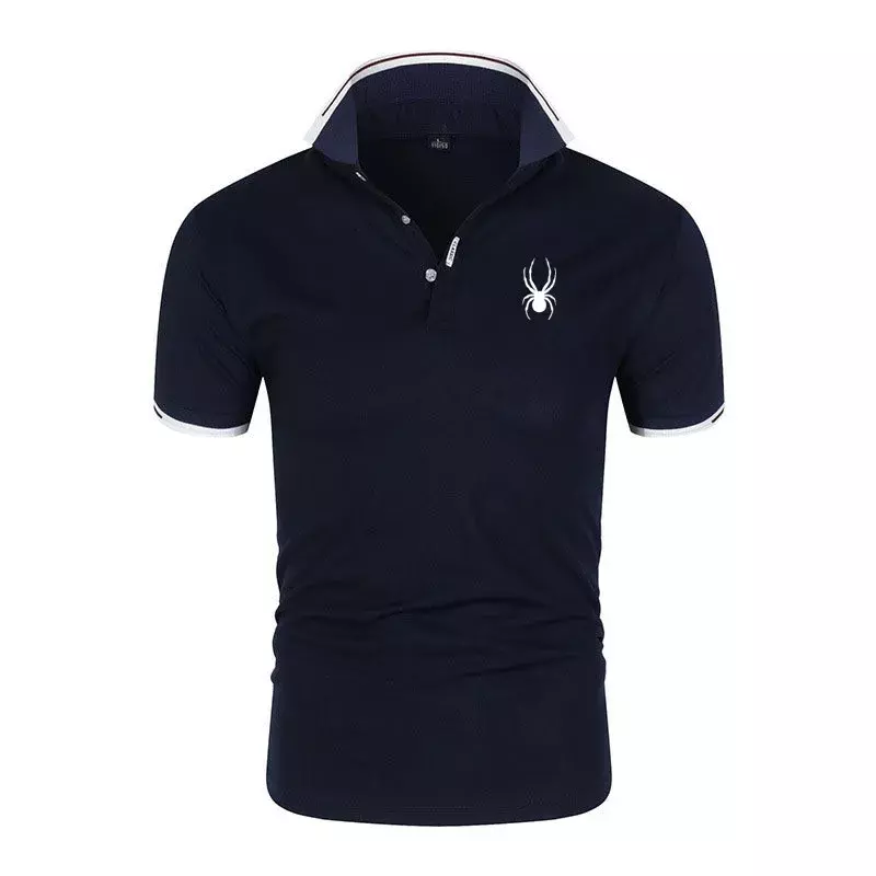 Men's short sleeved embroidered polo shirt, slim fit polo shirt, lapel, casual business fashion, summer new style