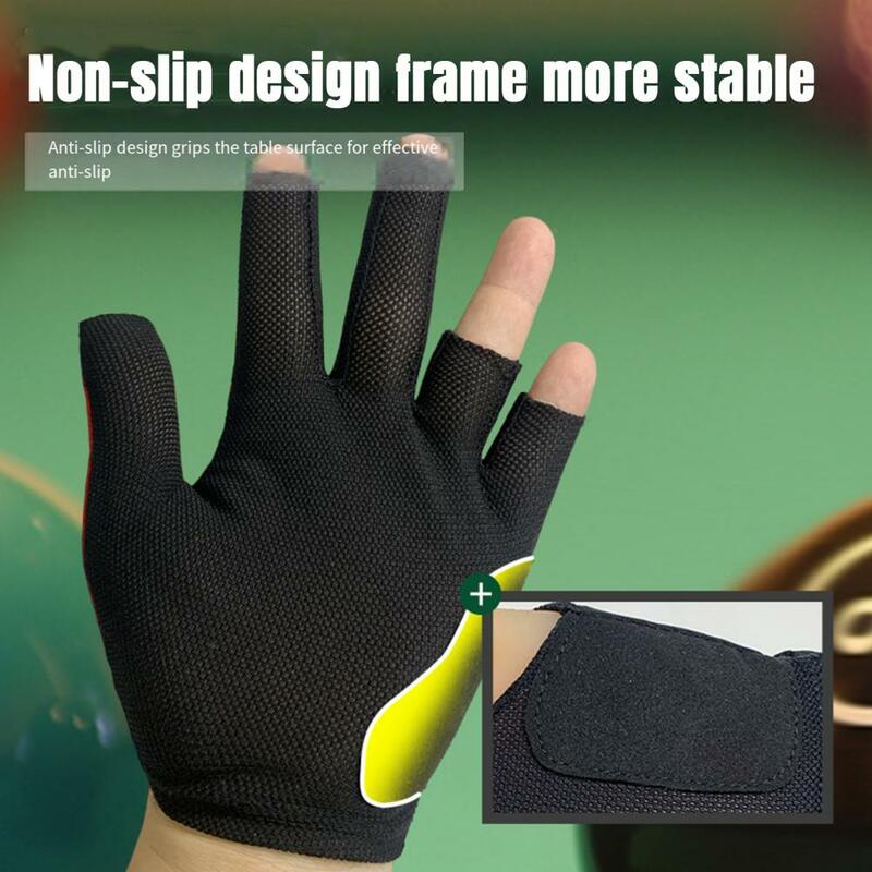 Guante de billar elástico antideslizante para hombre y mujer, accesorio deportivo transpirable de 5 dedos para la mano izquierda