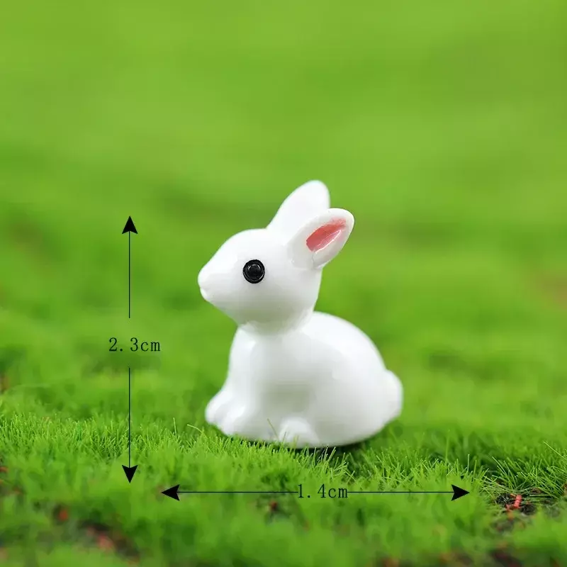 مصغرة الراتنج الأرانب أرقام مصغرة ، ثلاثية الأبعاد زخرفة الأرنب الأبيض الصغير ، المشهد الصغير ، الديكور دمية ، DIY بها بنفسك الحرف ، 10 قطعة ، 20 قطعة ، 50 قطعة