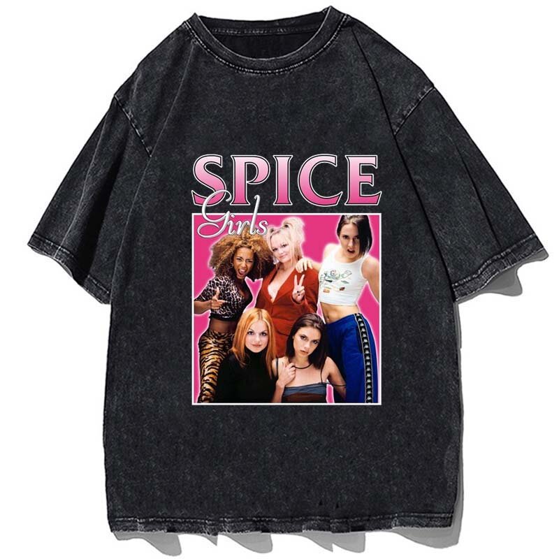 Hop Tops Tees Spice Girls T-Shirt Mannen Mode T-Shirts Katoen Tshirt Hippe Vrouwen T-Shirt Vintage Hemdje Zomer Korte Mouwen T-Shirts