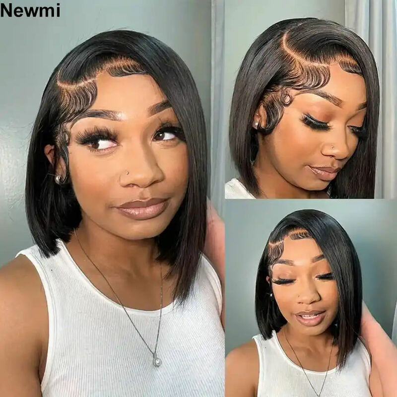 Glueless Wig Human Hair Ready to Wear Short Straight Bob Wigs 5x5 HD Lace Closure Wig Pre Plucked 13x4 Lace Frontal Wig