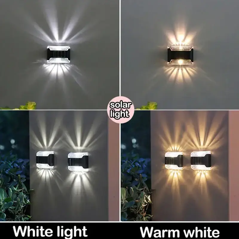 Simple and Bright Solar Wall Lamp Outdoor Landscape Decoration Upper and Lower Lights IP65 1.2V 5W Courtyard Fence Night Light