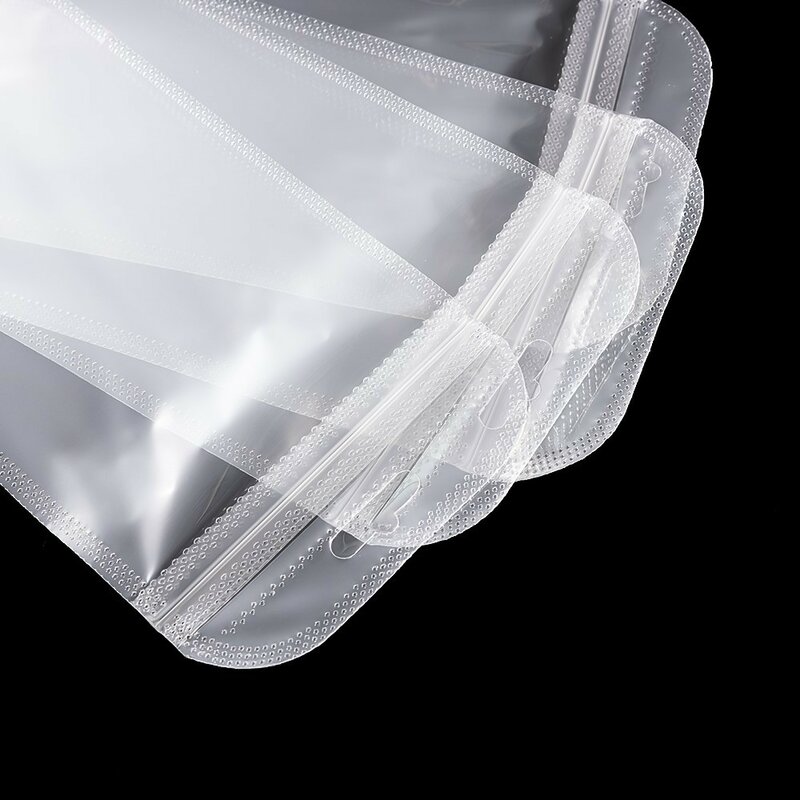 กระเป๋าซิปพลาสติกซิปปิดผนึกได้สีขาวใสสำหรับถุงซานตาจัดระเบียบจัดเก็บเครื่องประดับ20/50ชิ้น
