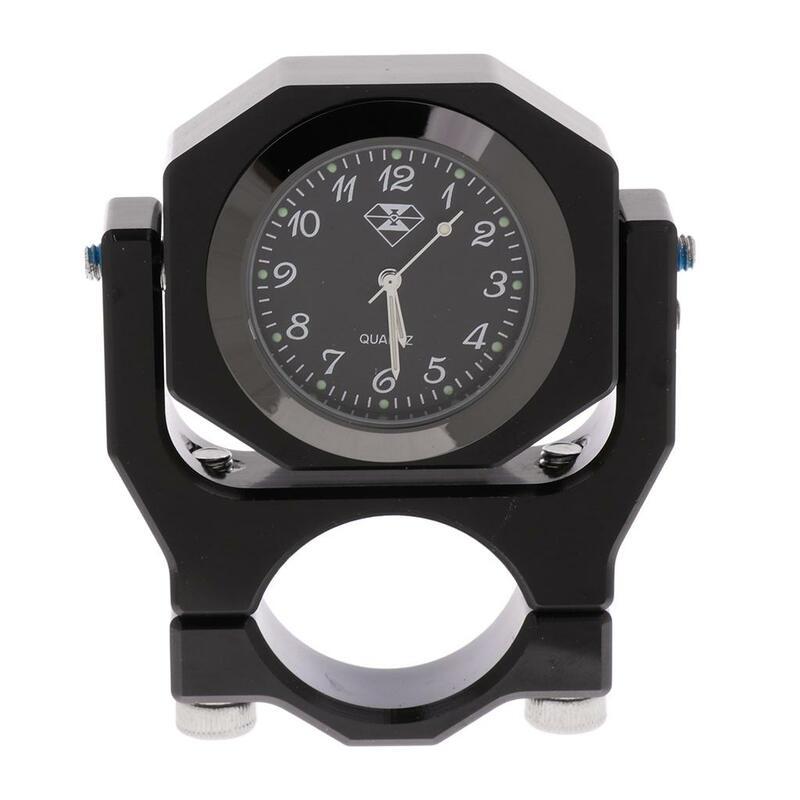 7/8" Handlebar Motorcycle Dial Clock Thermometer Luminous For