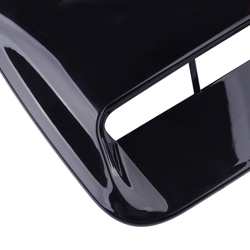 Car Universal Black Air Flow Intake Hood Scoop Vent Bonnet Decorative Cover Moulding Decal Decor Trim Accessories ABS Plastic