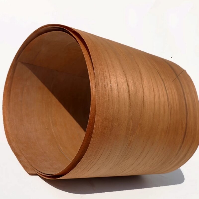 Peau en bois à motif de teck naturel, peau en bois massif, peau en bois de placage, peau de meubles, L: 2,5 m x 0,5mm, 200mm
