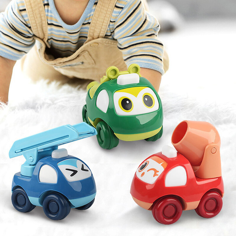 Simpatico cartone animato inerzia per bambini scorrevole veicolo di ingegneria bambino carino divertimento ritorno auto ragazzi ragazze modello di auto giocattoli regalo