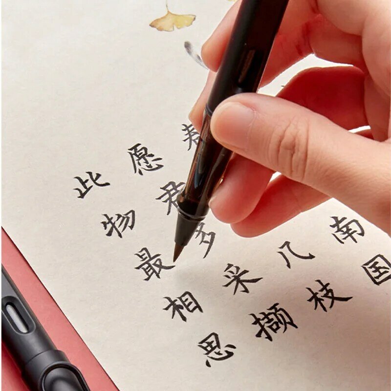 Pinceaux de calligraphie de type stylo plume Morandi, poils de belette doux en métal, petit pinceau Pier régulier pour étudiant, peinture et écriture