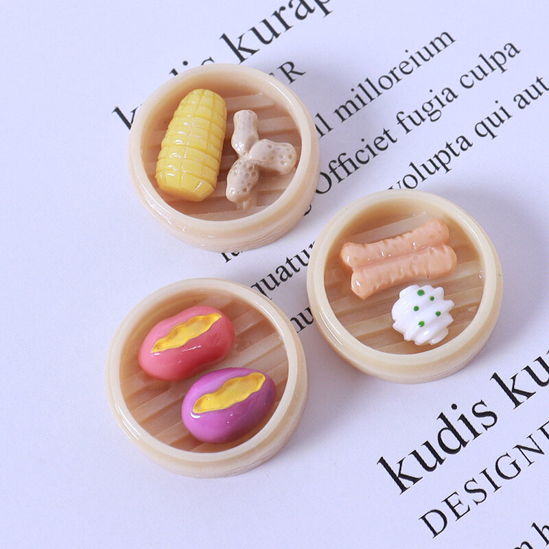 ของเล่นอาหารขนาดเล็กแบบจำลองอาหารจำลองขนาดเล็กเรซินผสมที่สร้างสรรค์ DIY อุปกรณ์เสริมจิวเวลรี่ทำด้วยมือ