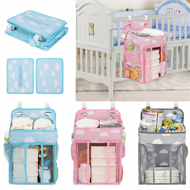 Baby Newborn Bed Storage Organizer Crib Hanging Storage Bag Caddy Organizer For Baby Essentials Bedding Set Diaper Storage Bag