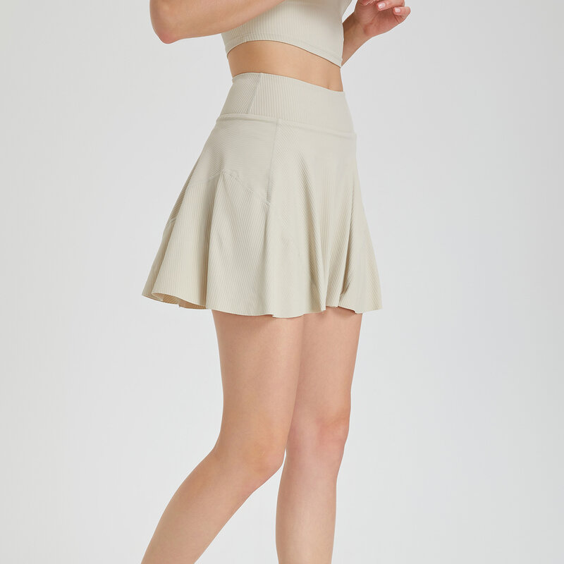 High-Waisted Running Short Skirt for Women, Female Fake Two-Piece Anti-Exposure Badminton and Tennis Skirt, Fitness Pants