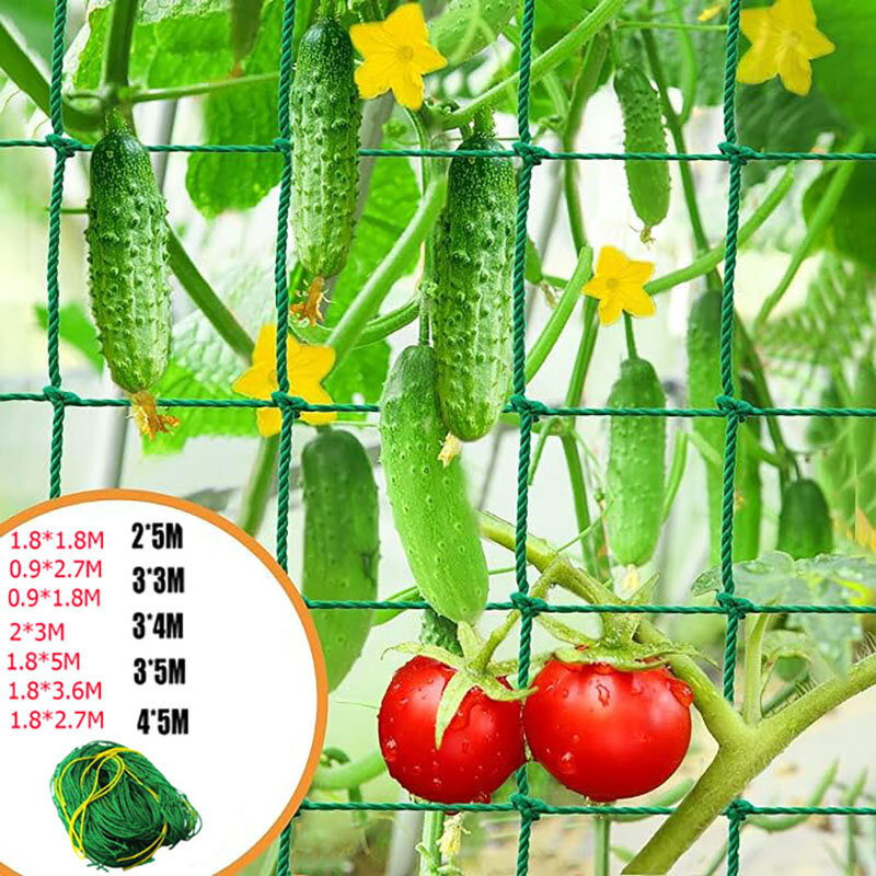 Зеленая нейлоновая сетка для сада, сетка для подъема растений, сверхпрочная сетка для огурцов, томатов, винограда, садовые аксессуары