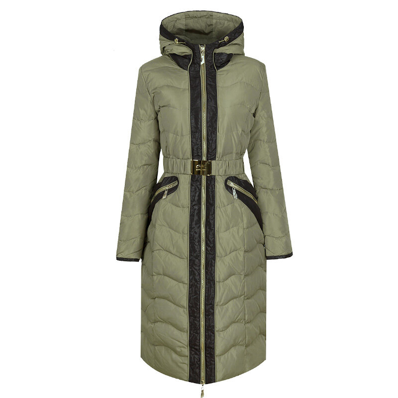 2022 outono inverno novo engrossado roupas femininas para baixo jaqueta feminina simples moda longa casual ao ar livre com capuz casaco de inverno topo fcy