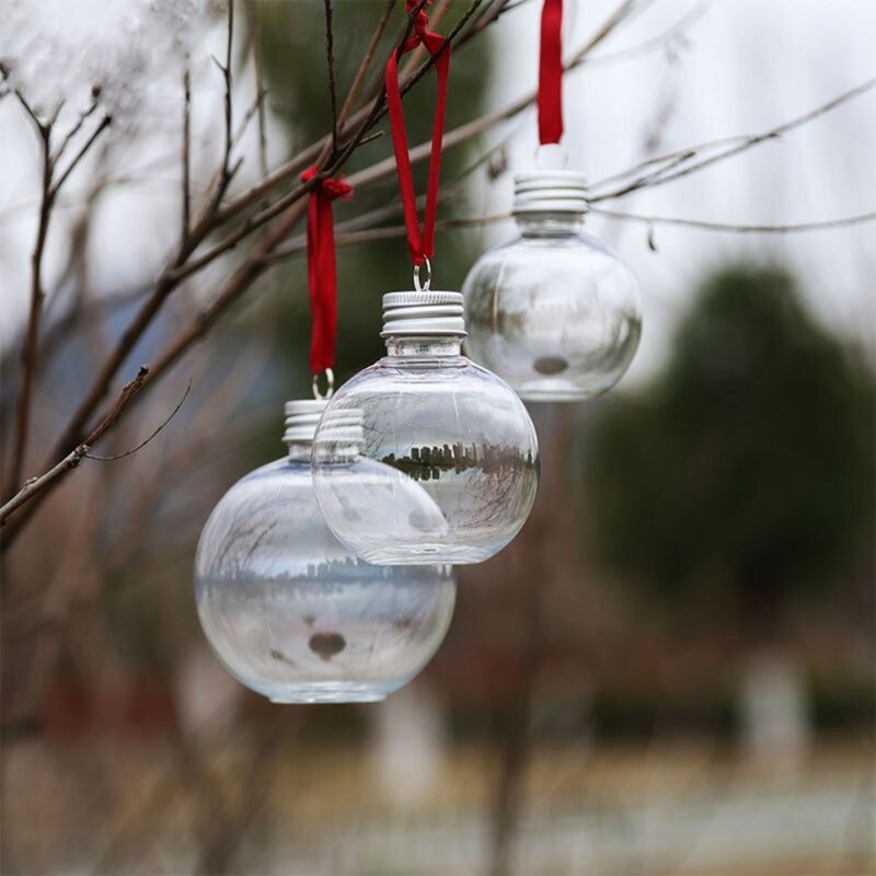庭用の50mlクリアクリスマスボール吊り下げ飾りペンダント装飾10個パック