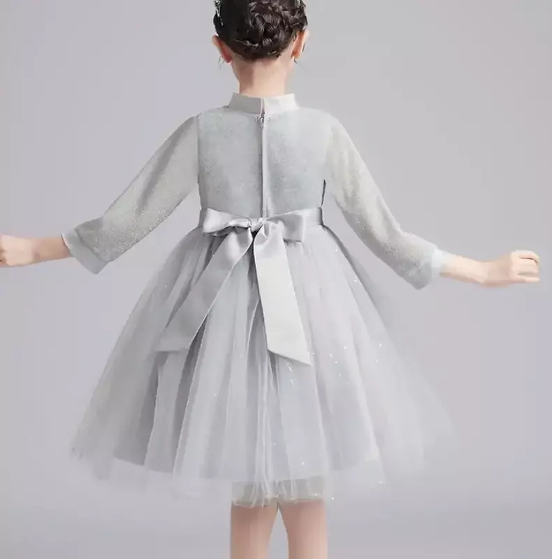 Spring New Girl's Dress Performance Dress Walking Show Fashionable Children's Dress Long sleeved Skirt