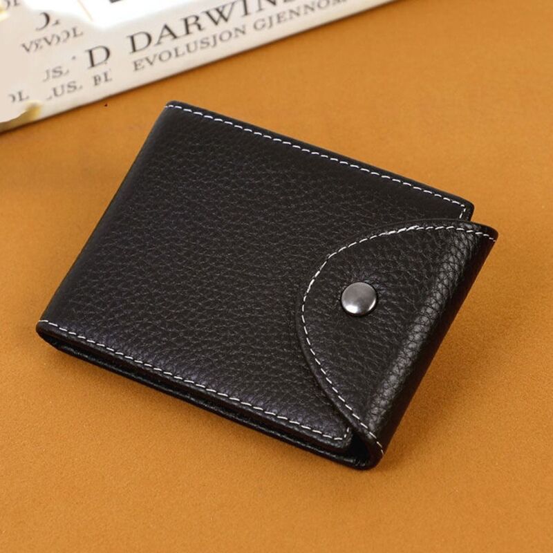 Solid Color Men Purse Business Wear-resistant Multi-position Men Wallet Durable Foldable Male Zipper Coin Pocket Daily Use