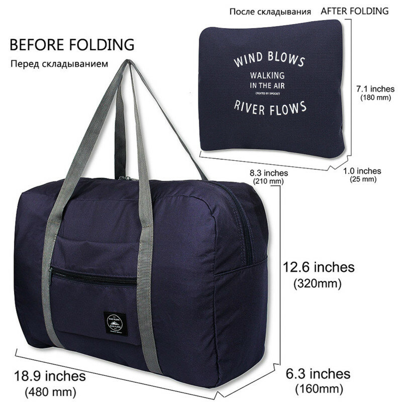 2023 neue Nylon faltbare Reisetaschen Unisex große Kapazität Tasche Gepäck Frauen wasserdichte Handtaschen Männer Reisetaschen Drops hipping