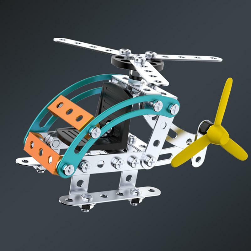 Helikopter Model Metalen Helikopter Model Speelgoed Kids Educatief Vliegtuig Constructie Speelgoed Mechanische Stijl Ornament