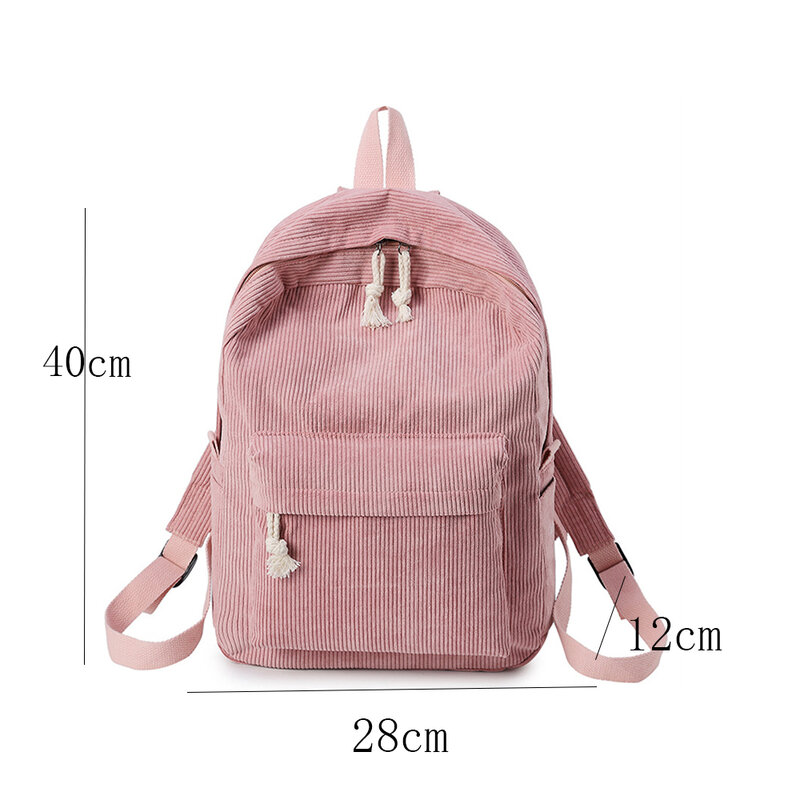 Large Capacity Corduroy Schoolbag Custom Name Solid Color Campus Bag Personalized Travel Simple Corduroy Backpack Unique Gifts