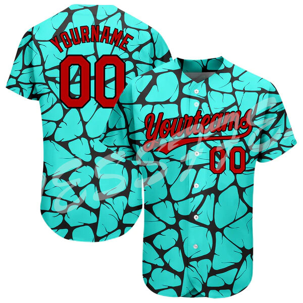 Camisa de beisebol engraçada ocasional das camisas de beisebol do streetwear do verão de harajuku unisex do jogador 3dprint colorido do nome feito sob encomenda do esporte