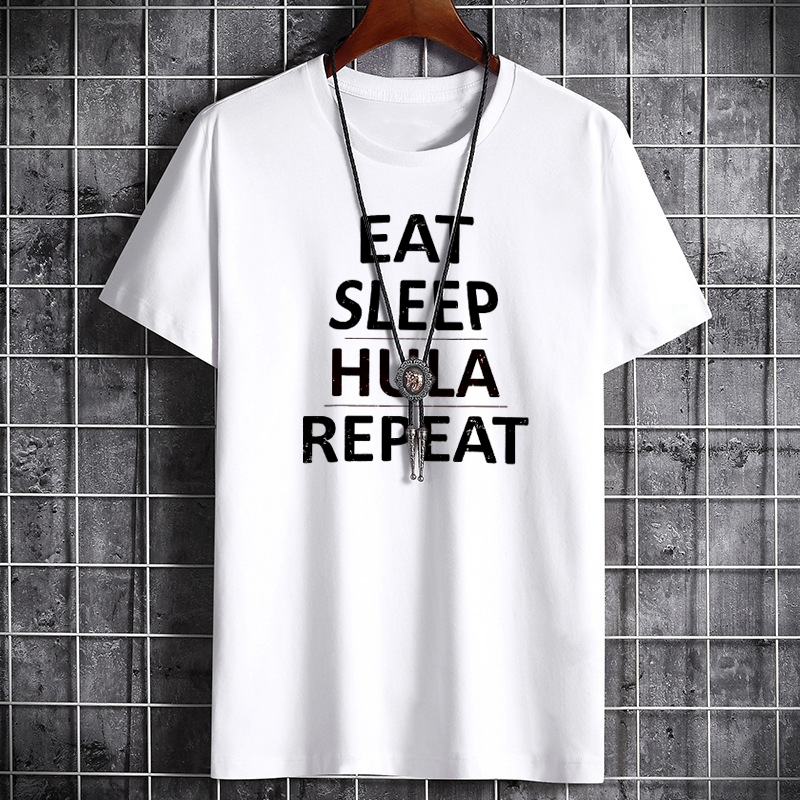 2024 Summer Men's Pure Cotton T-shirt Plus Size Fashion Versatile Comfortable Top Breathable and Sweat-absorbing Printed T-shirt
