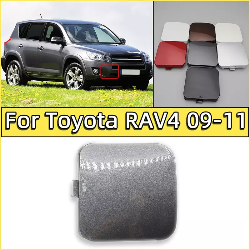 Автомобильный передний бампер, буксировочный крючок, накладка на глаза для Toyota Rav4 RAV4 2009 2010 2011, буксировочный крючок, крышка для буксировки прицепа, красный, серебристый, белый