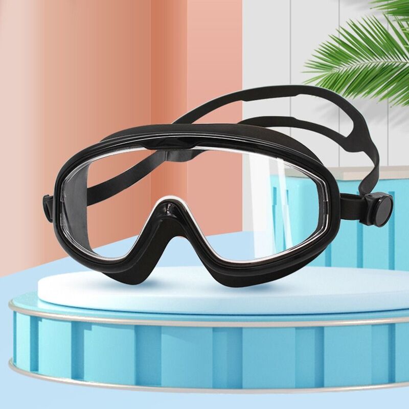Gafas de natación antivaho impermeables para adultos, montura grande, gafas de buceo de alta definición, vista amplia, gafas de natación