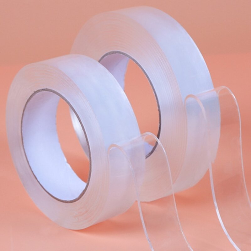 Cinta adhesiva transparente resistente doble cara 10M, cinta sin rastro doble cara para cocina, alfombra, fotografía y