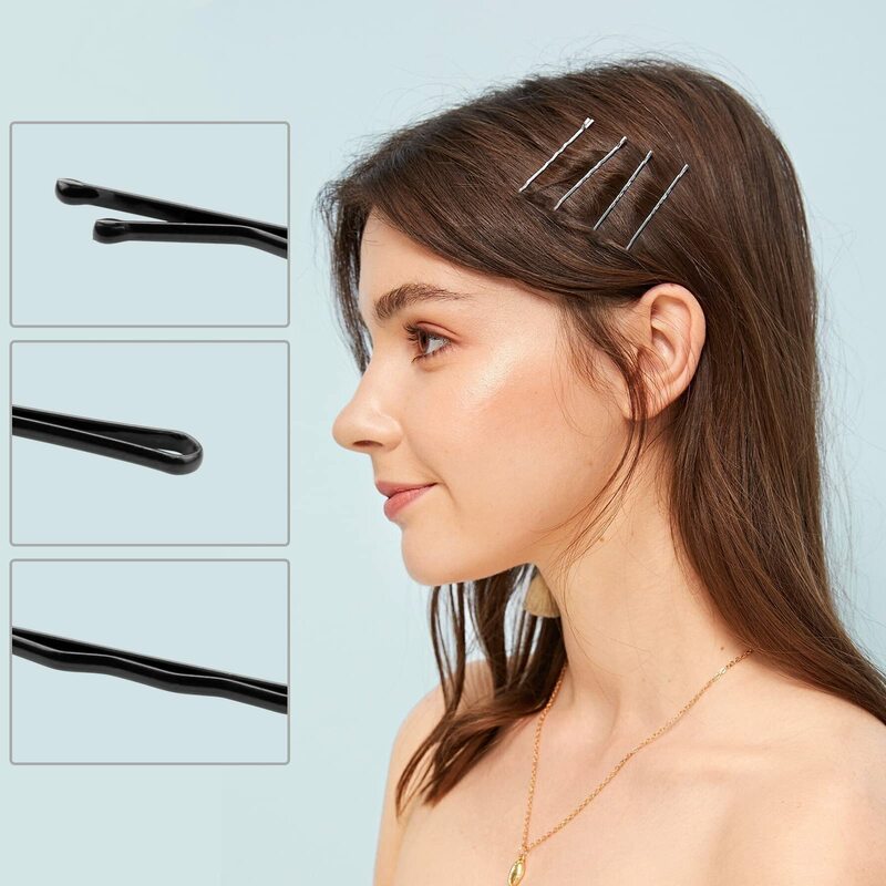 7cm Large Hair Bobby Pins for Women 50pcs Black Hair Grips for Thick Hair Long Hair Pins for Hairdressing Makeup Styling