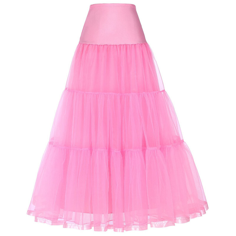 Long Petticoat Ruffled Crinoline Casamento Vintage Petticoat nupcial para vestidos de casamento Underskirt Rockabilly Tutu