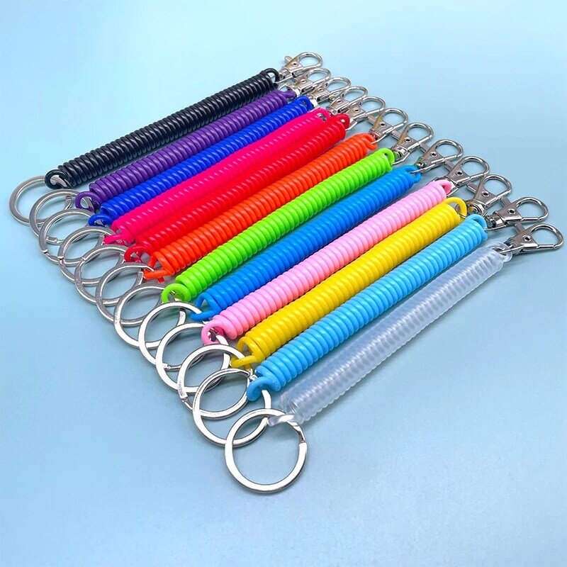 Colorful Spring Rope Bag Keychain Hanger With Telescopic Elastic Rope Phone Case Accessories Spring Rope Scalable Anti Loss Rope