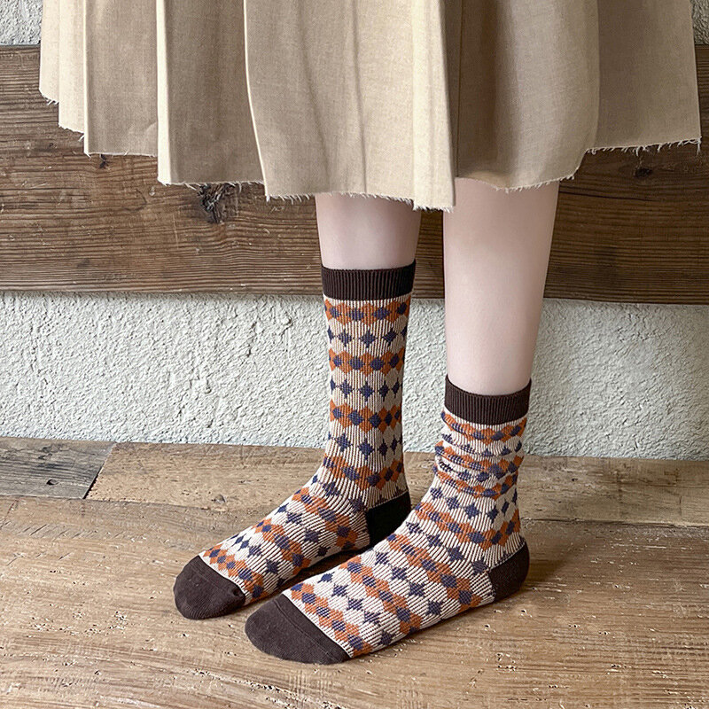 Женские носки 23-27 см, зимние толстые повседневные антибактериальные милые шотландские носки с защитой от запаха, яркий дизайн, Мужские Оригинальные