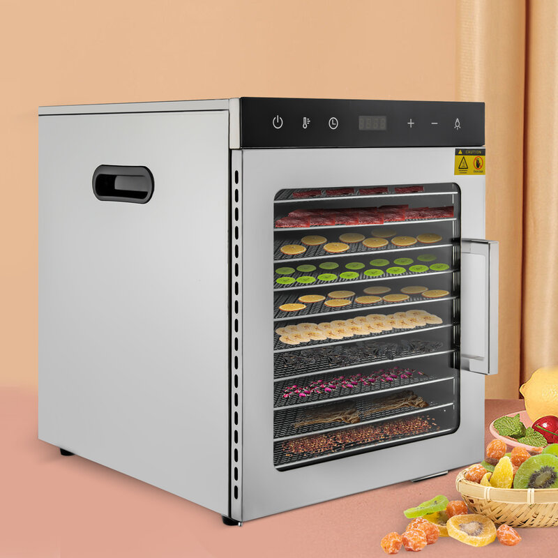 Commercial 10 Tray Dehydrator Fruit And Vegetable Dryer Industrial Food Dehydration Meat Drying Oven Equipment 800W