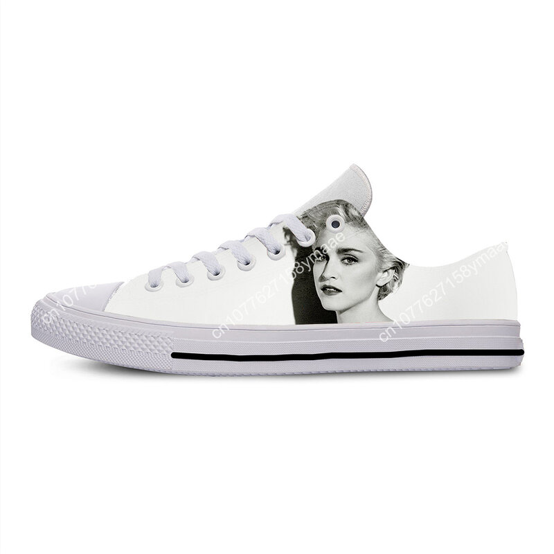 Hot Summer Fashion Madonna Music Pop Singer Cute Funny Low Top scarpe Casual uomo donna ultime Sneakers scarpe da tavola classiche