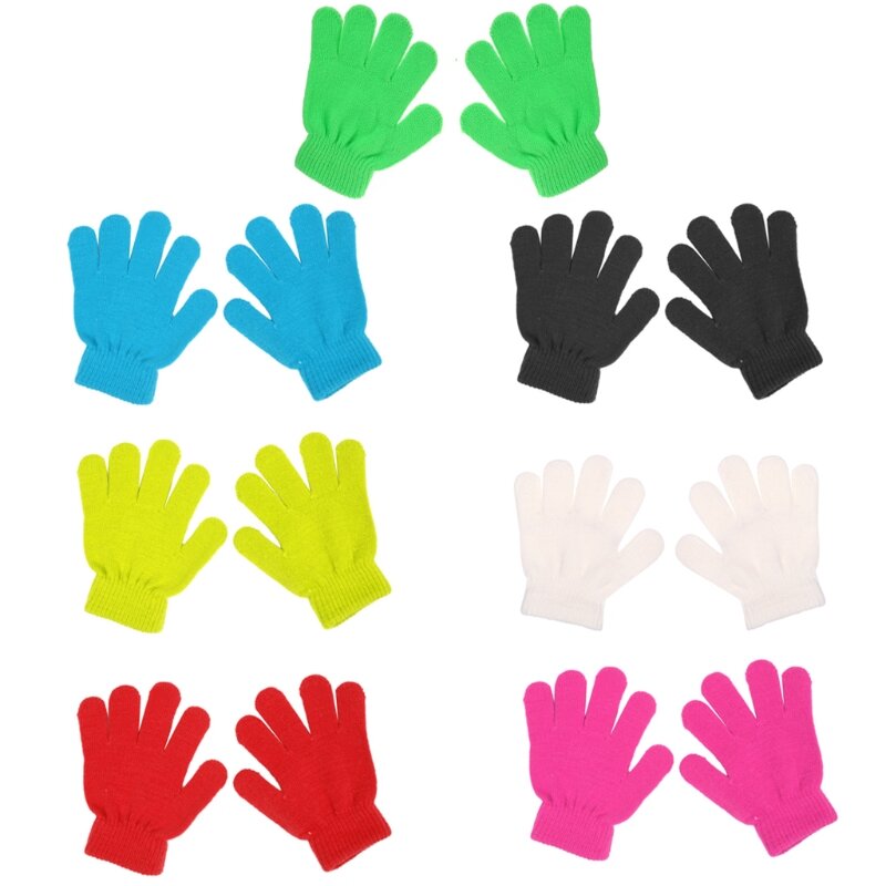 Unisex schattige warme dikke thermische handschoenen voor jongens meisjes kleur zachte textuur