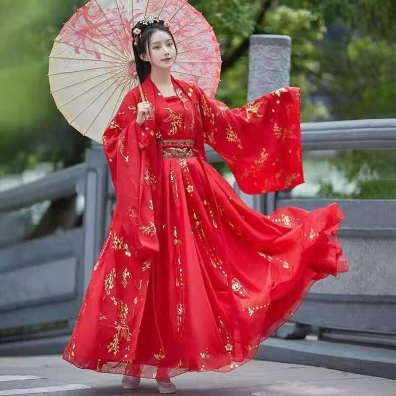 Fantasia Hanfu feminina, vestido Han, fase de dança, ternos adultos Tang, estudante Hanfu, roupa do Festival da Dinastia Ming, senhora da festa antiga, 2024