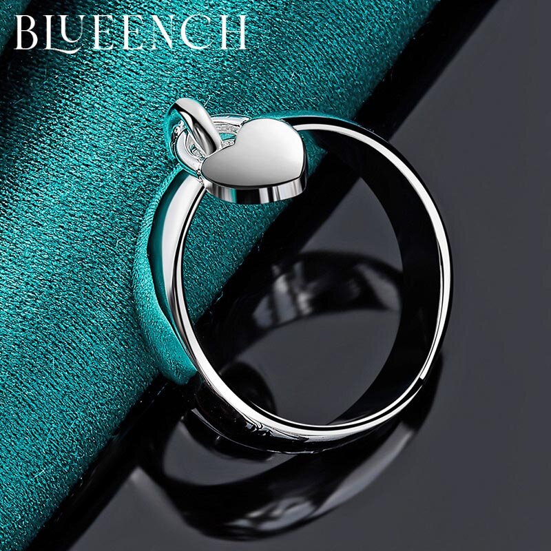 Blueench-925 anel pingente de amor para mulheres, jóias românticas, moda, proposta, festa de casamento, temperamento
