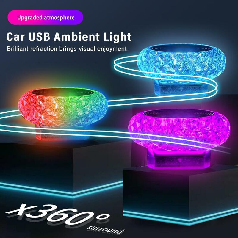Mini lumière ambiante LED USB portable pour voiture, lampes décoratives pour intérieur automatique, lumière ambiante, lumière d'ordinateur, Plug Play