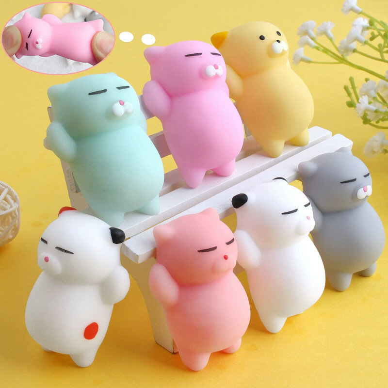 Giocattolo antistress spremere giocattoli Soft Mochi Cat Toy Mini Cute Animal Toy regalo per la festa di compleanno uovo di pasqua Filler Classroom Reward