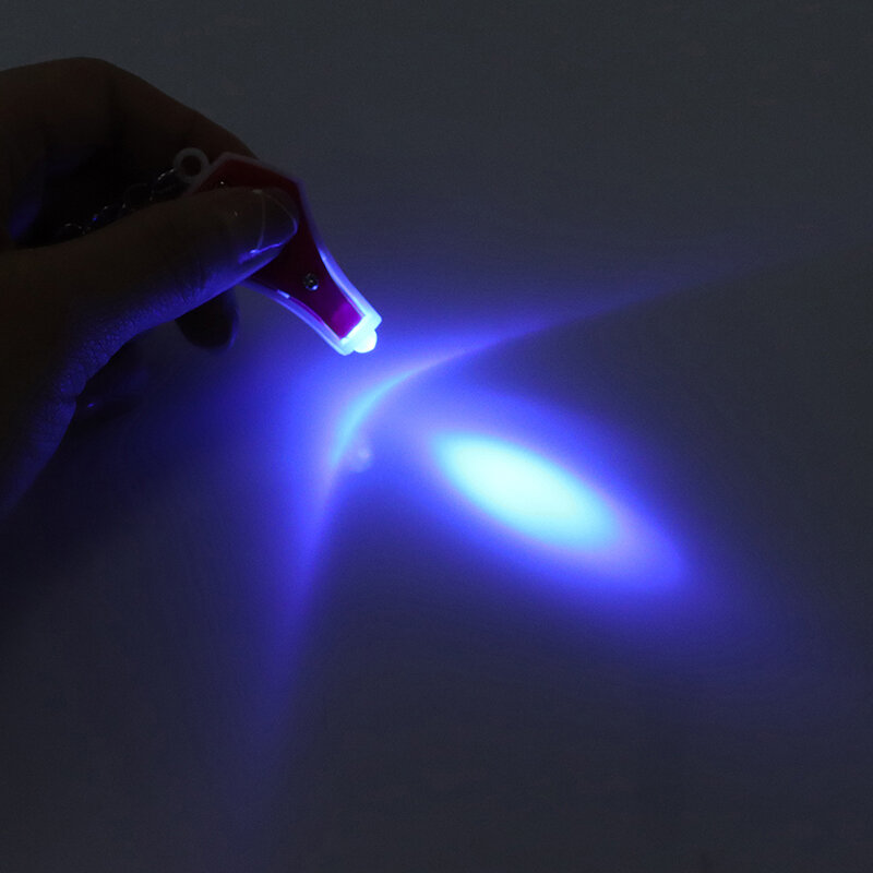 1pc Innovative And Practical Purple Light Money Detector LED Portable Keychain Cute Mini Vase Ultraviolet Flashlight