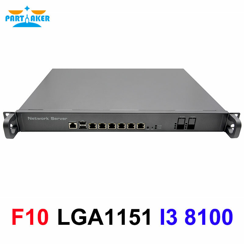 LGA1151 인텔 코어 i3 8100 i5 8400 i7 8700 1U 6 Nic 서버 랙 2 SFP 1G 10G i3 i5 i7 방화벽 PfSense OPENsense